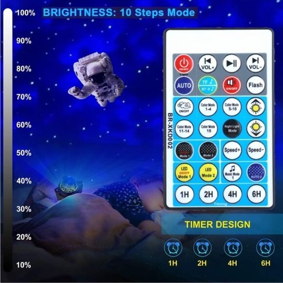 Galaxy Projector Northern Light Aurora Projector Bedroom Music Bluetooth Speaker - Picture 4 of 7